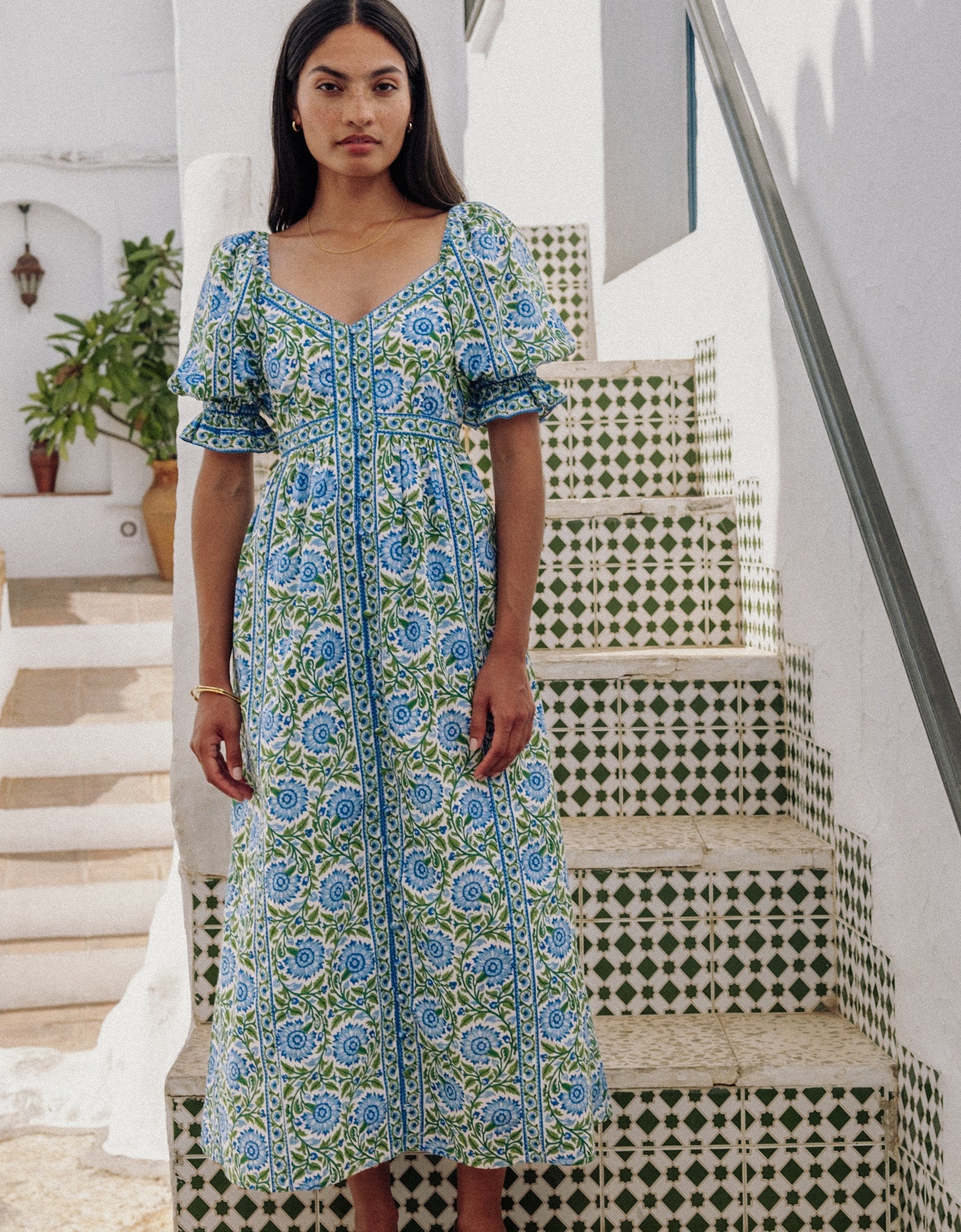 Pink city Prints Maree Dress Peacock Border
