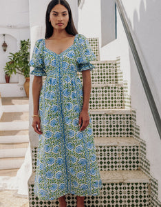 Pink city Prints Maree Dress Peacock Border
