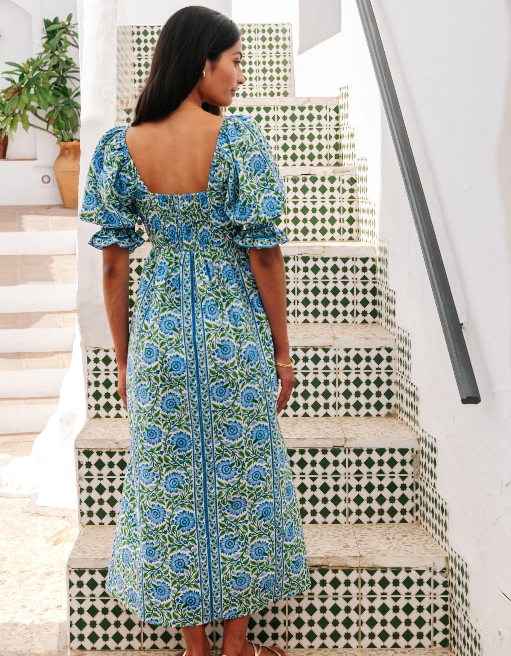 Pink city Prints Maree Dress Peacock Border