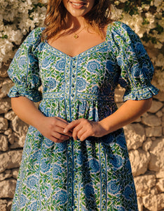 Pink city Prints Maree Dress Peacock Border