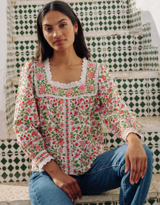 Pink City Prints Fleur Blouse Peach Jaal