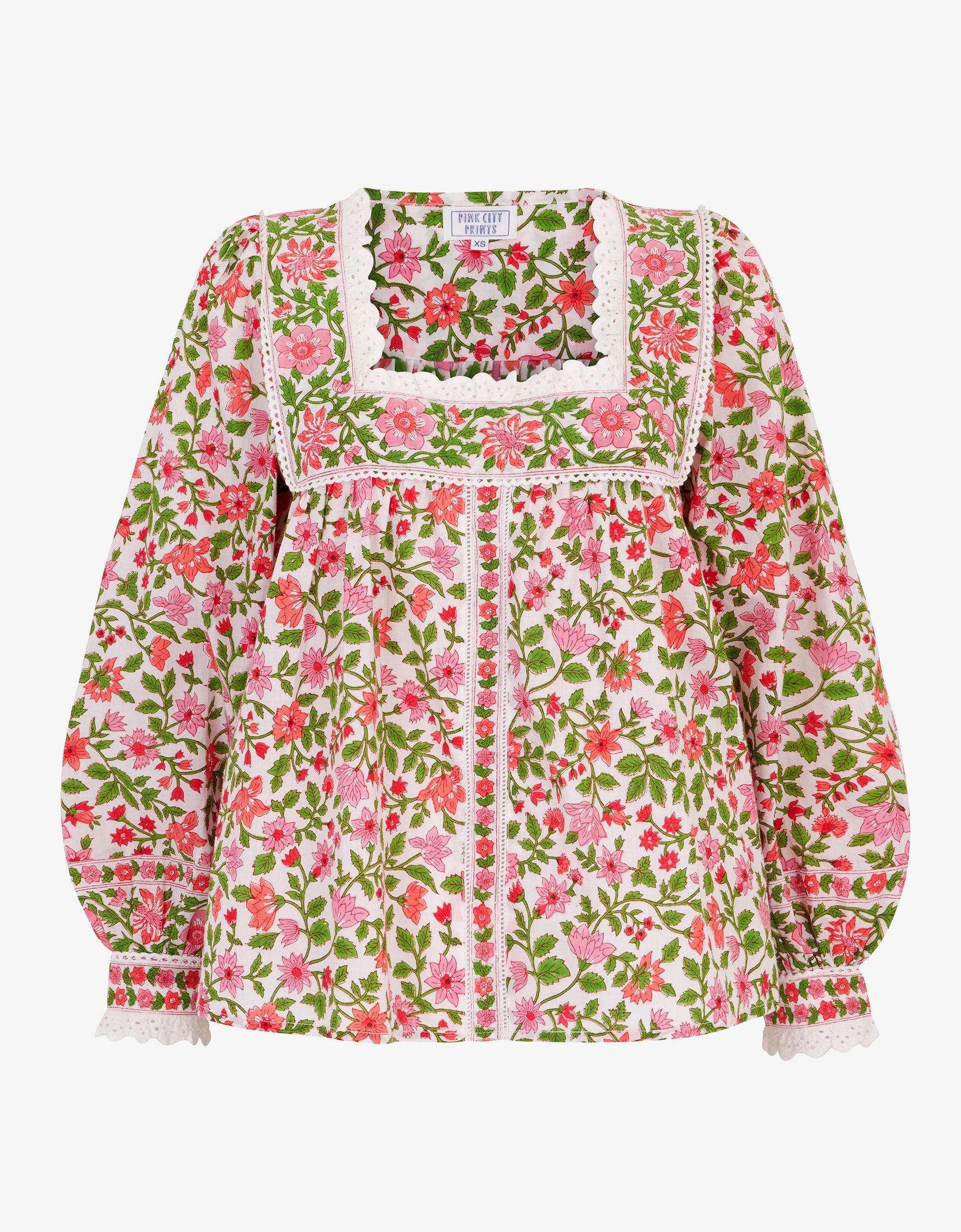 Pink City Prints Fleur Blouse Peach Jaal