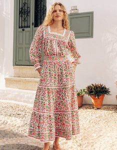 Pink City Prints Fleur Skirt Peach Jaal