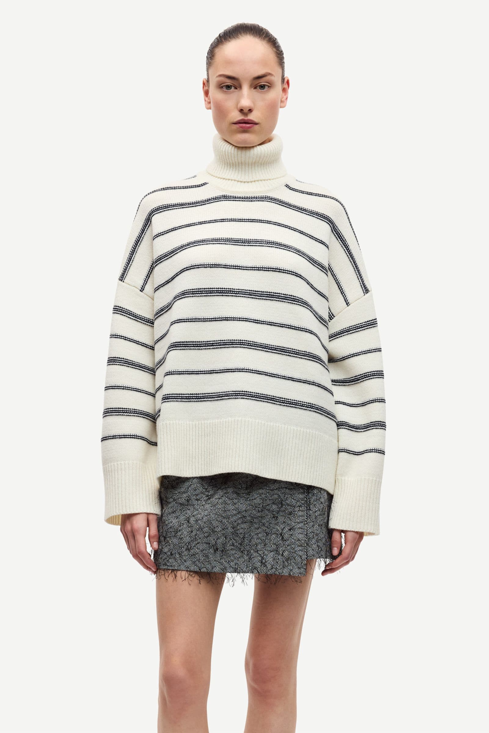 Samsoe Samsoe Sakeiku stripe turtleneck Clear Cream Stripe