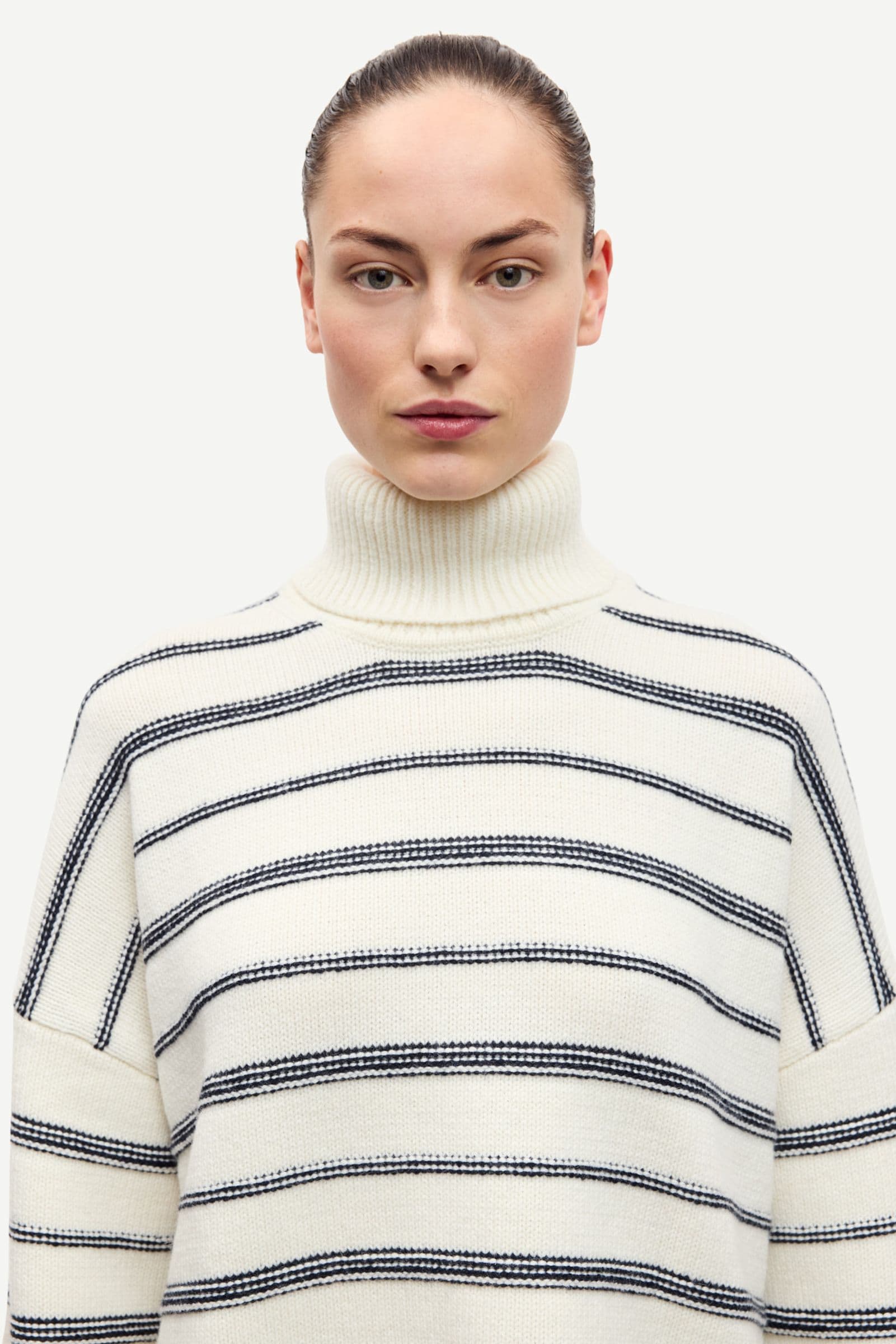 Samsoe Samsoe Sakeiku stripe turtleneck Clear Cream Stripe
