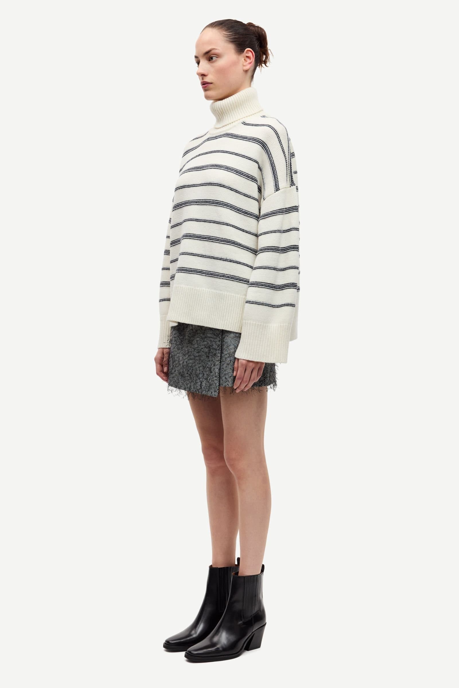 Samsoe Samsoe Sakeiku stripe turtleneck Clear Cream Stripe