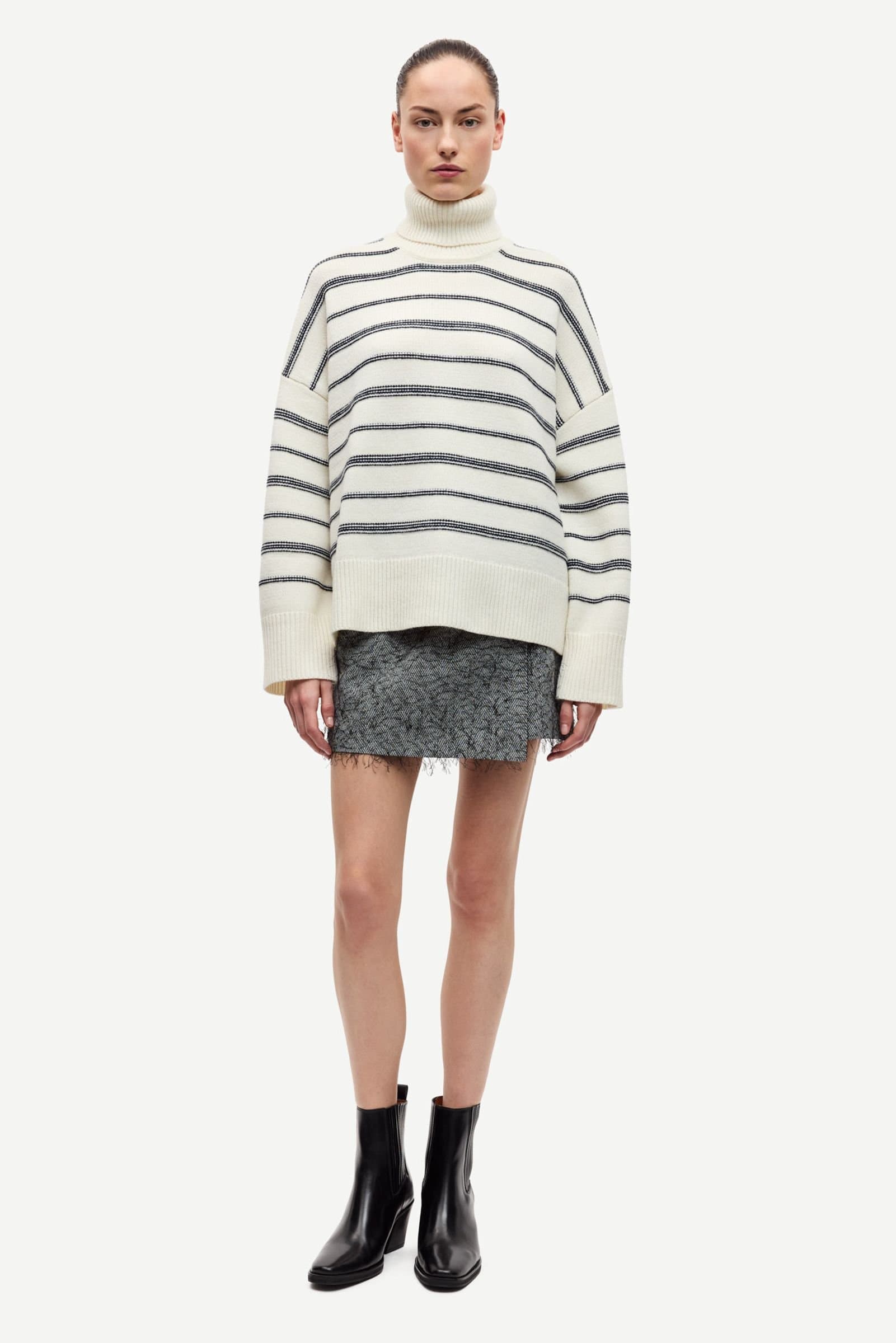 Samsoe Samsoe Sakeiku stripe turtleneck Clear Cream Stripe