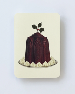 Canonbury Press Christmas Plum Pudding Holly Greeting Card