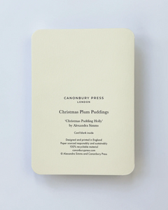 Canonbury Press Christmas Plum Pudding Holly Greeting Card