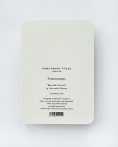 Canonbury Press Lavender Cream Blancmange Greeting Card
