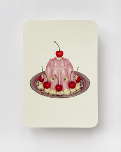 Canonbury Press Rose Petal Cream Blancmange Greeting Card