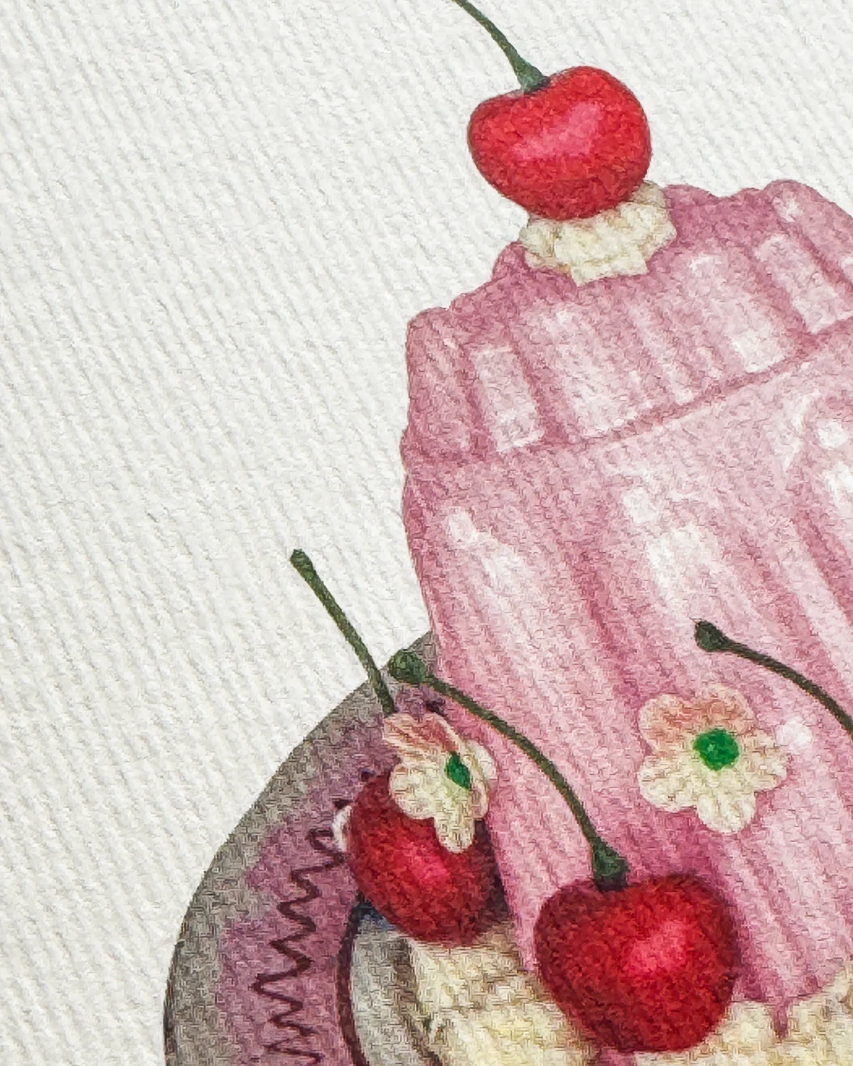 Canonbury Press Rose Petal Cream Blancmange Greeting Card