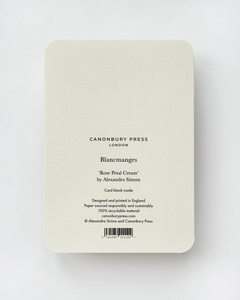 Canonbury Press Rose Petal Cream Blancmange Greeting Card
