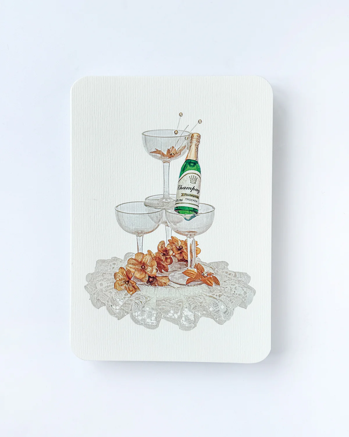 Canonbury Press Wedding Cake Topper 'Champagne' Greeting Card