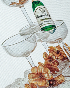Canonbury Press Wedding Cake Topper 'Champagne' Greeting Card