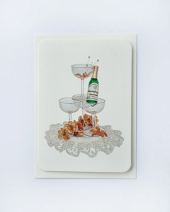 Canonbury Press Wedding Cake Topper 'Champagne' Greeting Card