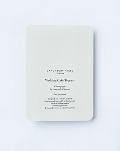 Canonbury Press Wedding Cake Topper 'Champagne' Greeting Card