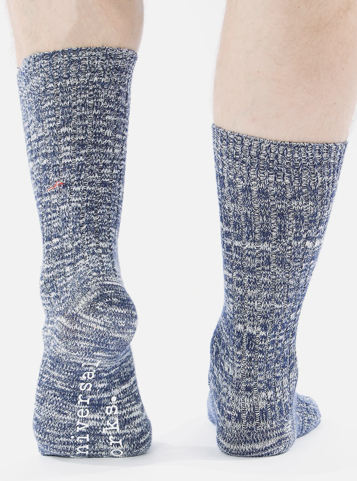 Universal Works Navy Slub Knit Slub Sock