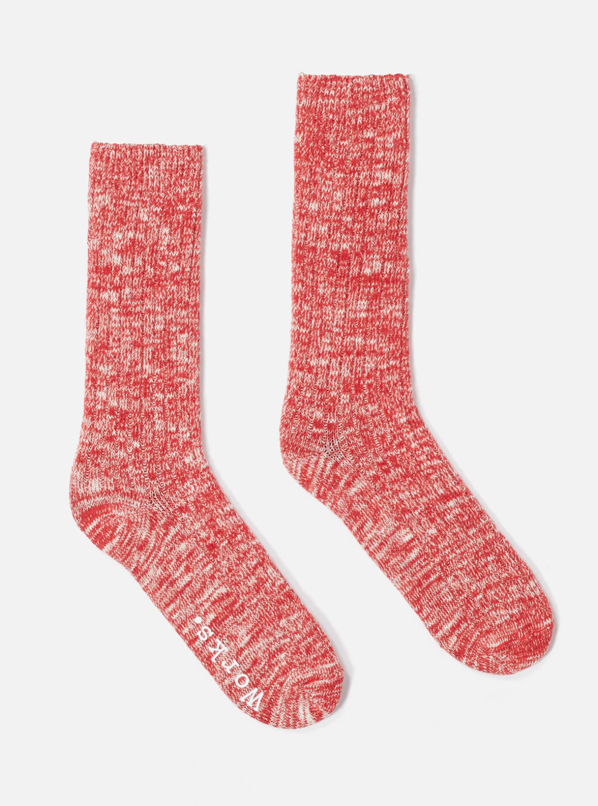 Universal Works Red Slub Knit Slub Socks