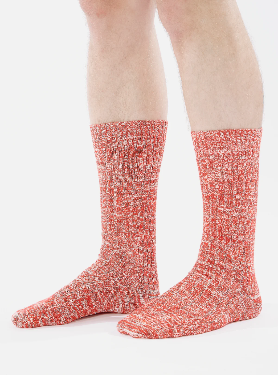 Universal Works Red Slub Knit Slub Socks