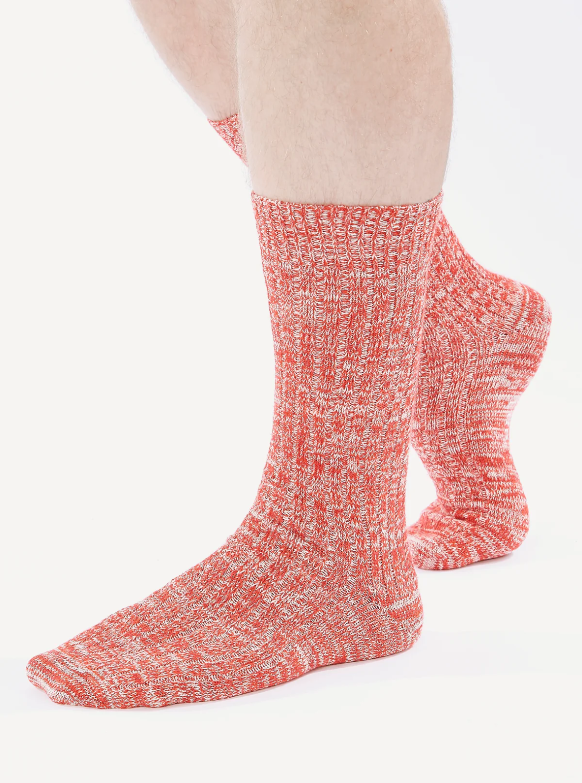 Universal Works Red Slub Knit Slub Socks
