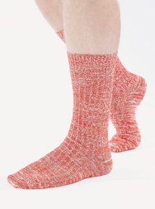 Universal Works Red Slub Knit Slub Socks