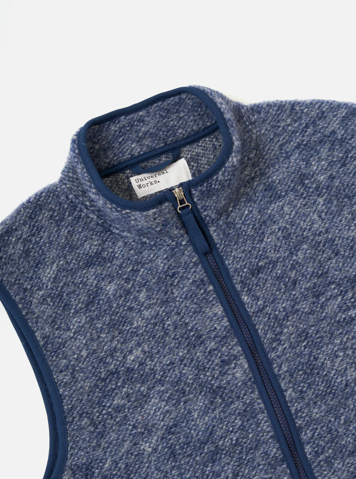 Universal Works Six Wool Fleece Climbing Gilet Blue