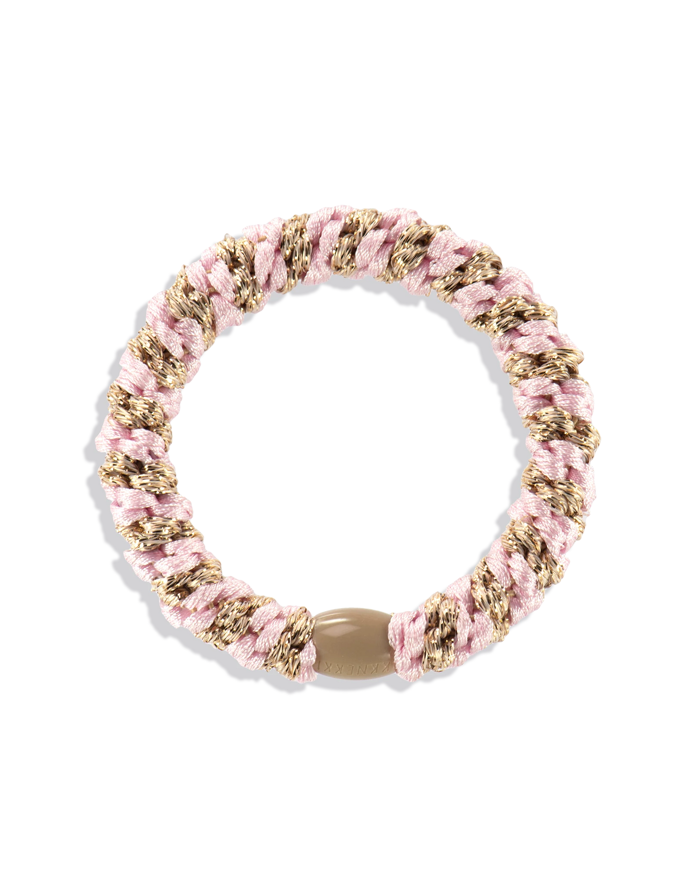 Kkneki Light Pink-Beige glitter stripe hair tie