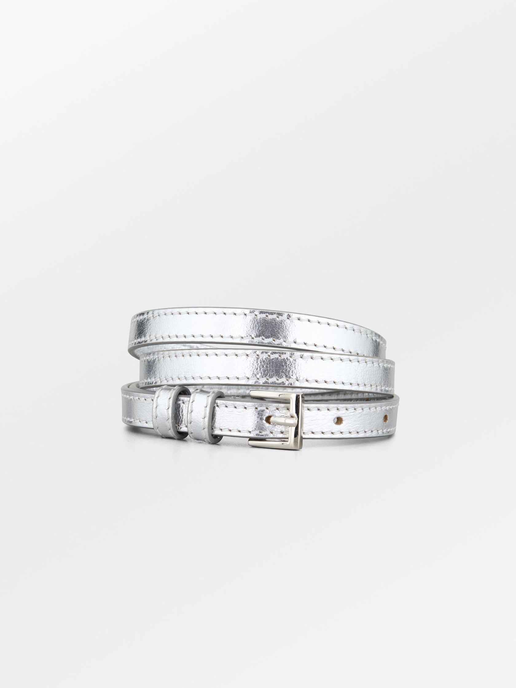 BECK SÖNDERGAARD Glaze Aria Leather Belt -Silver