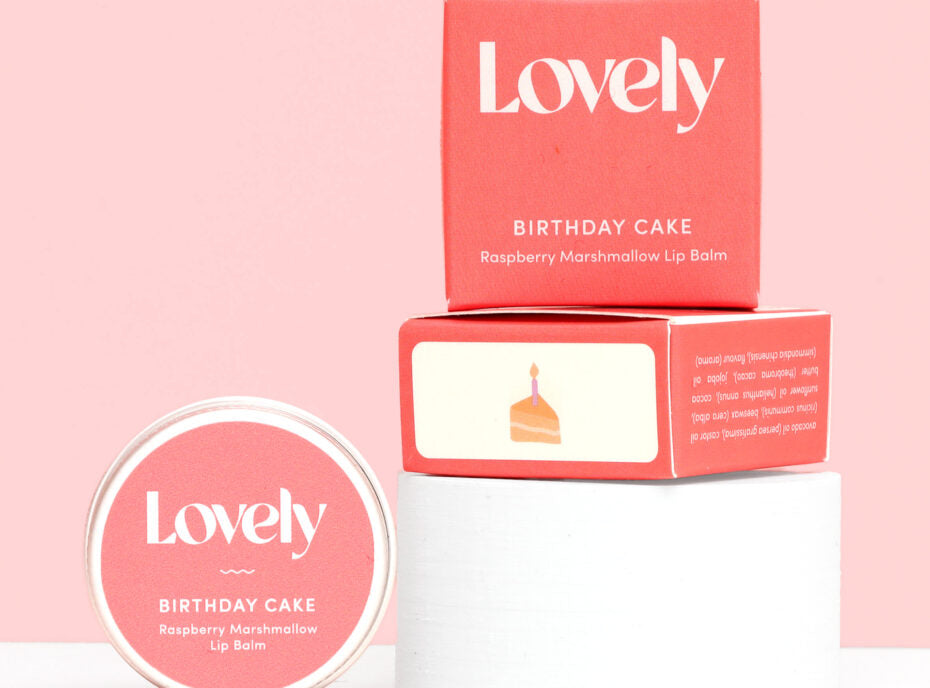 Lovely Skincare Birthday Cake - Raspberry Marshmallow Lip Balm