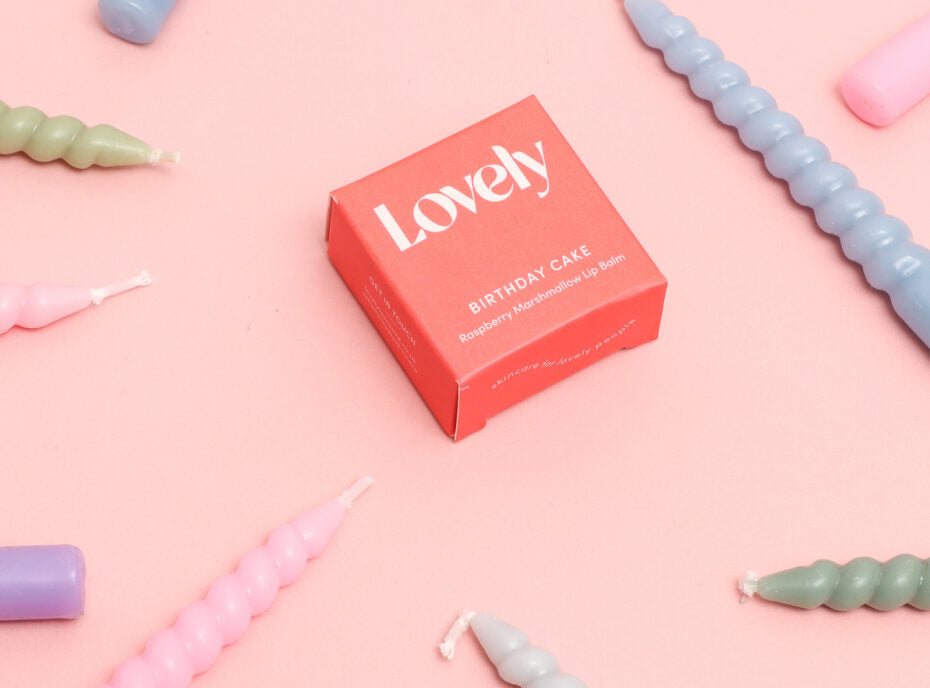 Lovely Skincare Birthday Cake - Raspberry Marshmallow Lip Balm