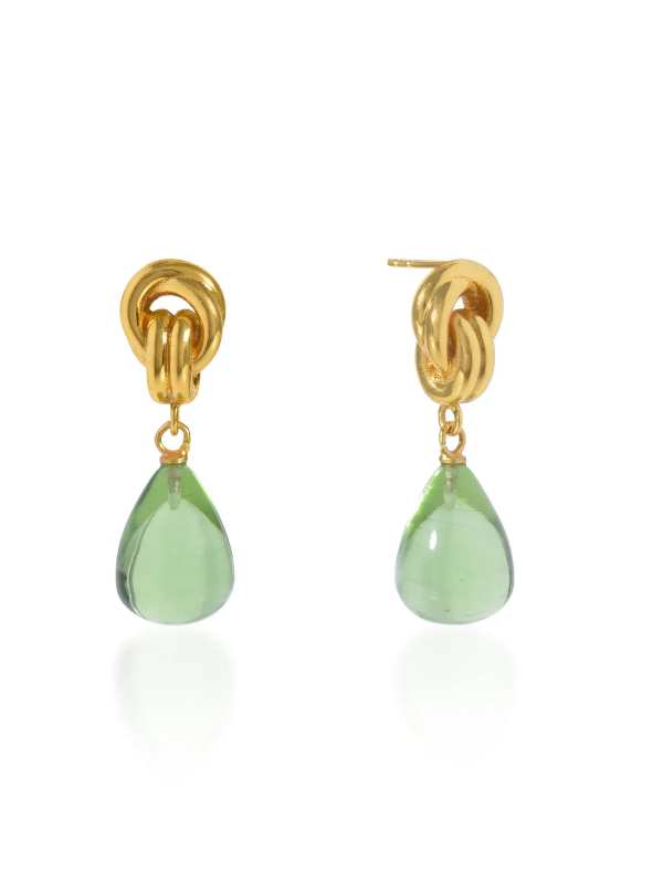 Shyla Chunky Knot Earrings Green