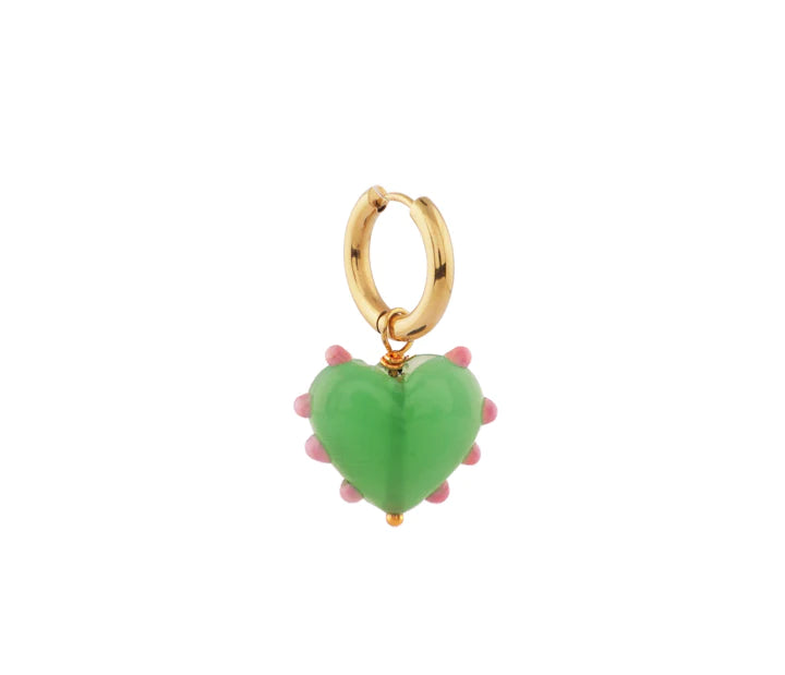Sandralexandra Milagros Heart Jade Green Earrings