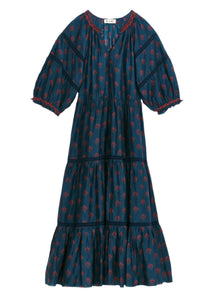 M.A.B.E Lindi Print Maxi Dress Indigo