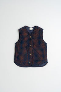 Indi & Cold Checked Padded Vest Navy