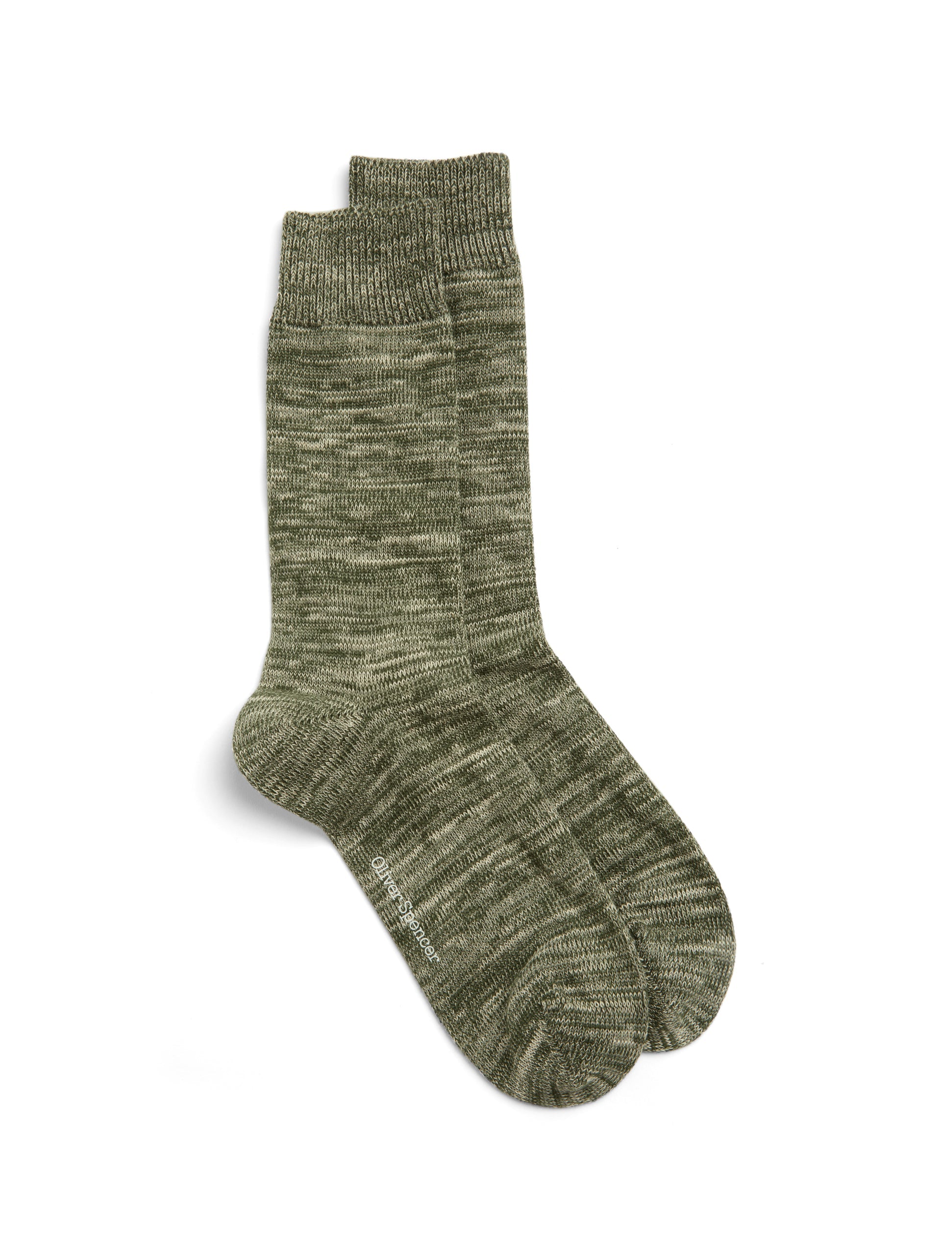 Oliver Spencer Miller Socks Dodd Green Cream