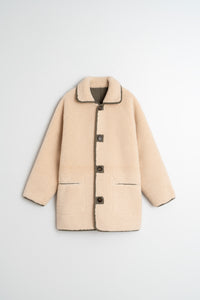 Indi & Cold Teddy Coat Khaki Reversible