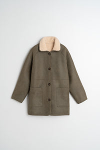 Indi & Cold Teddy Coat Khaki Reversible