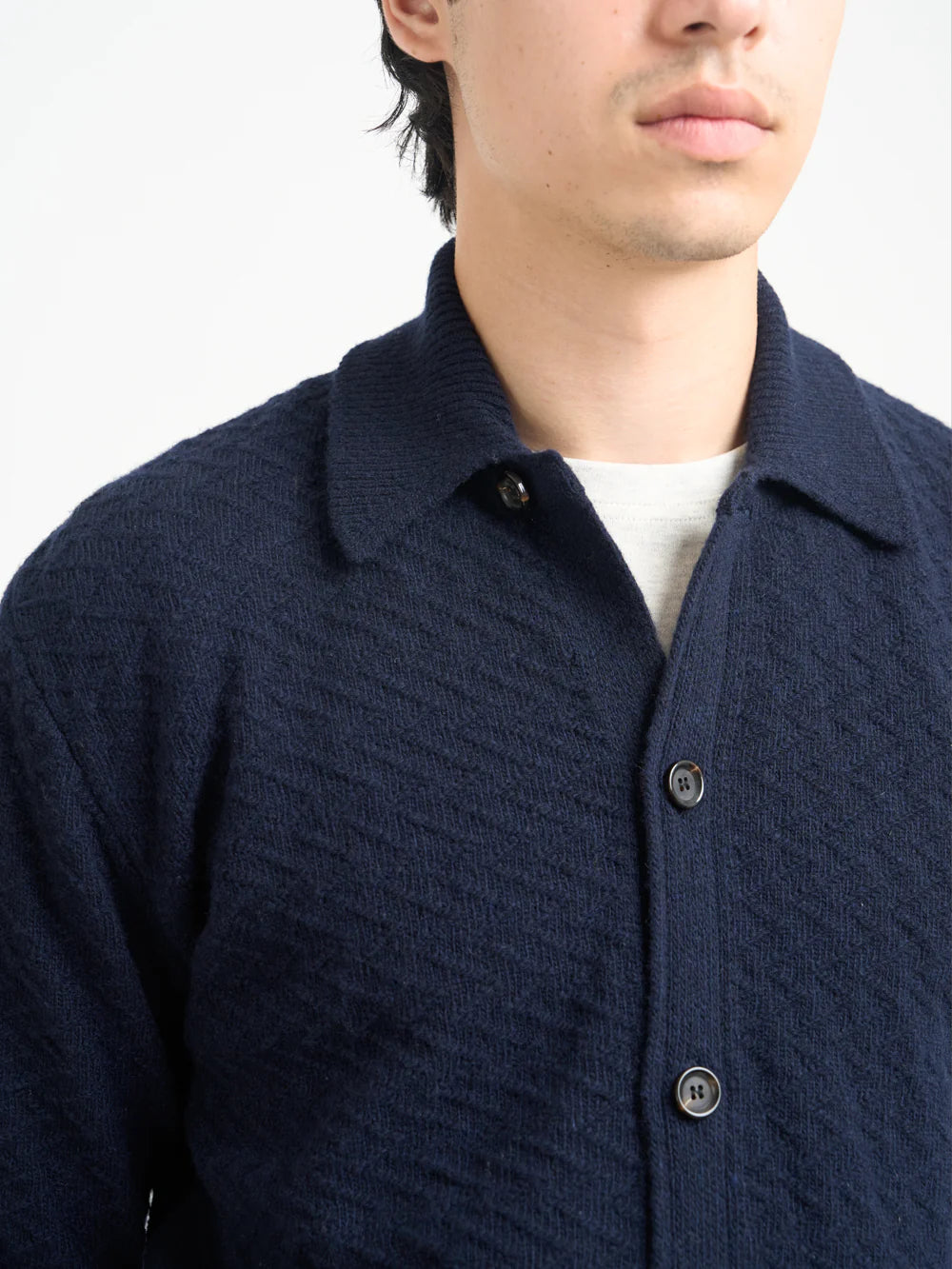 Oliver Spencer Britten Knitted Cardigan Jarvis Navy