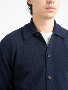 Oliver Spencer Britten Knitted Cardigan Jarvis Navy