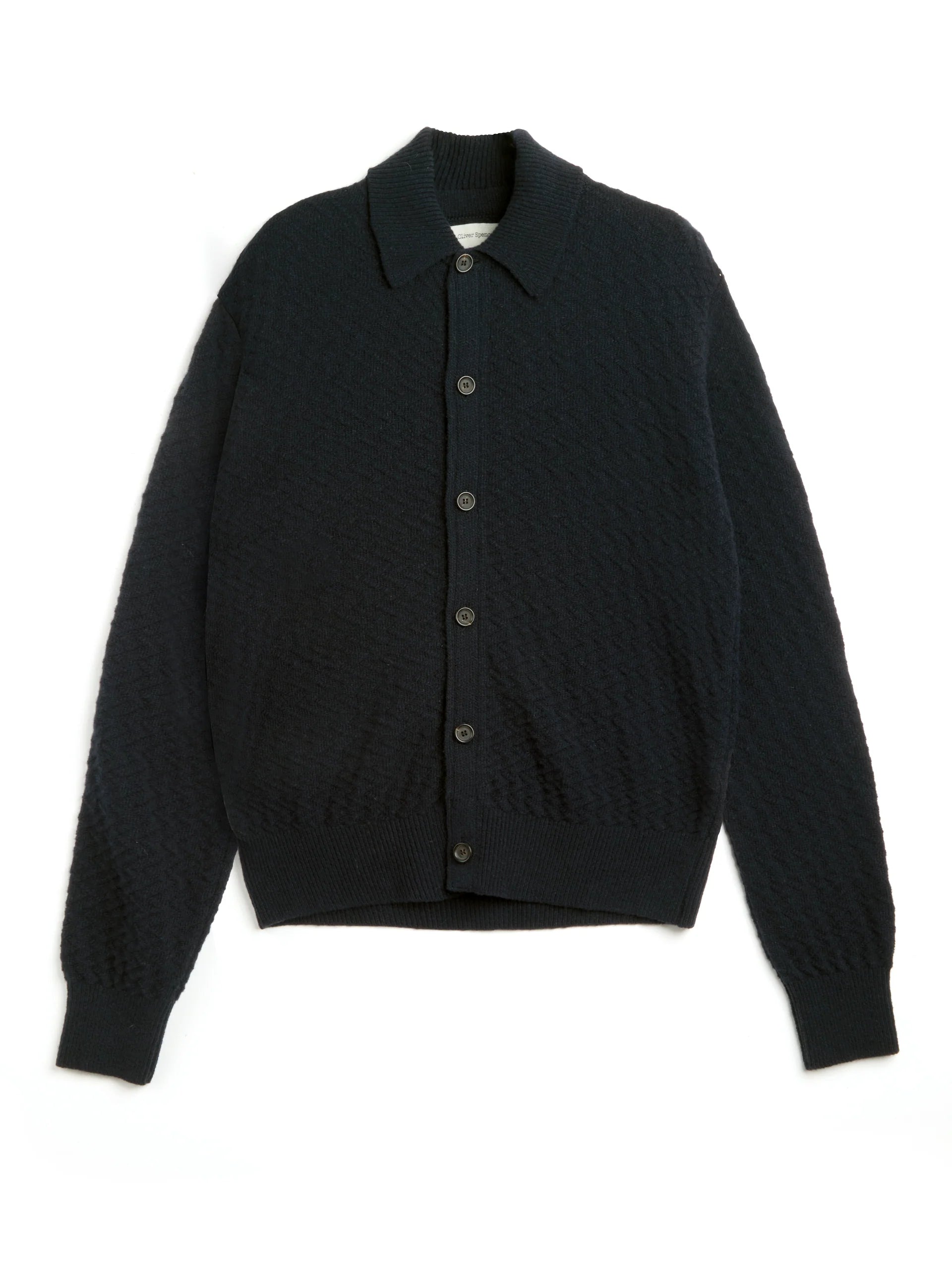 Oliver Spencer Britten Knitted Cardigan Jarvis Navy