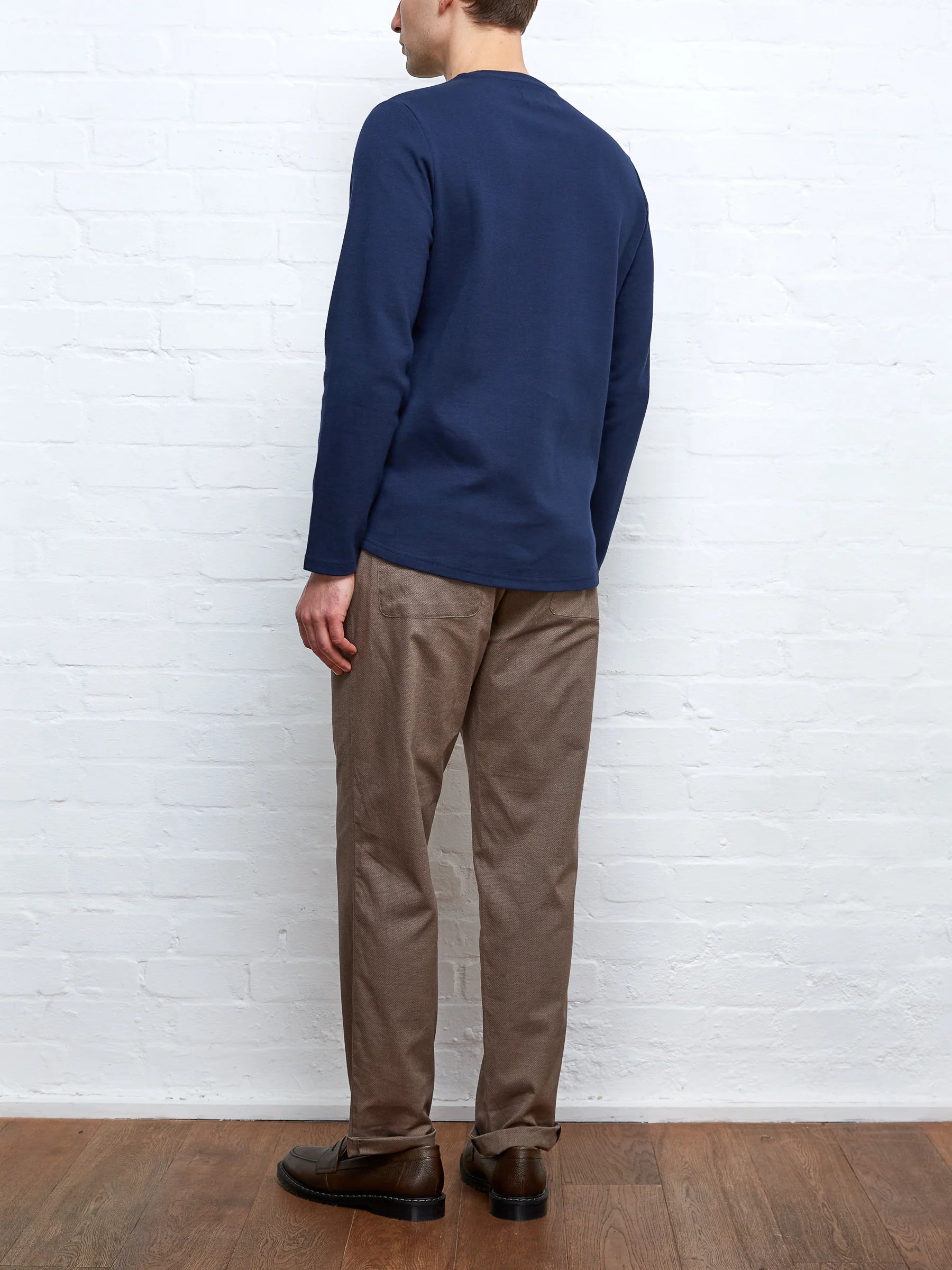 Oliver Spencer Heavy Long Sleeve T-Shirt Tavistock Navy