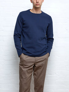 Oliver Spencer Heavy Long Sleeve T-Shirt Tavistock Navy