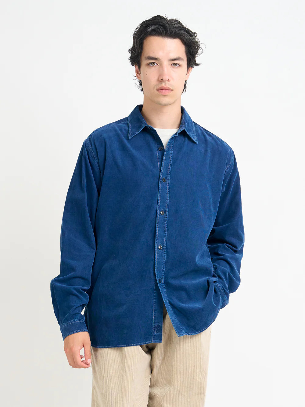Oliver Spencer Atlanta Long Sleeve Shirt Newson Cord Indigo
