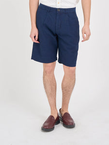 Oliver Spencer Pleated Shorts Bateman Indigo