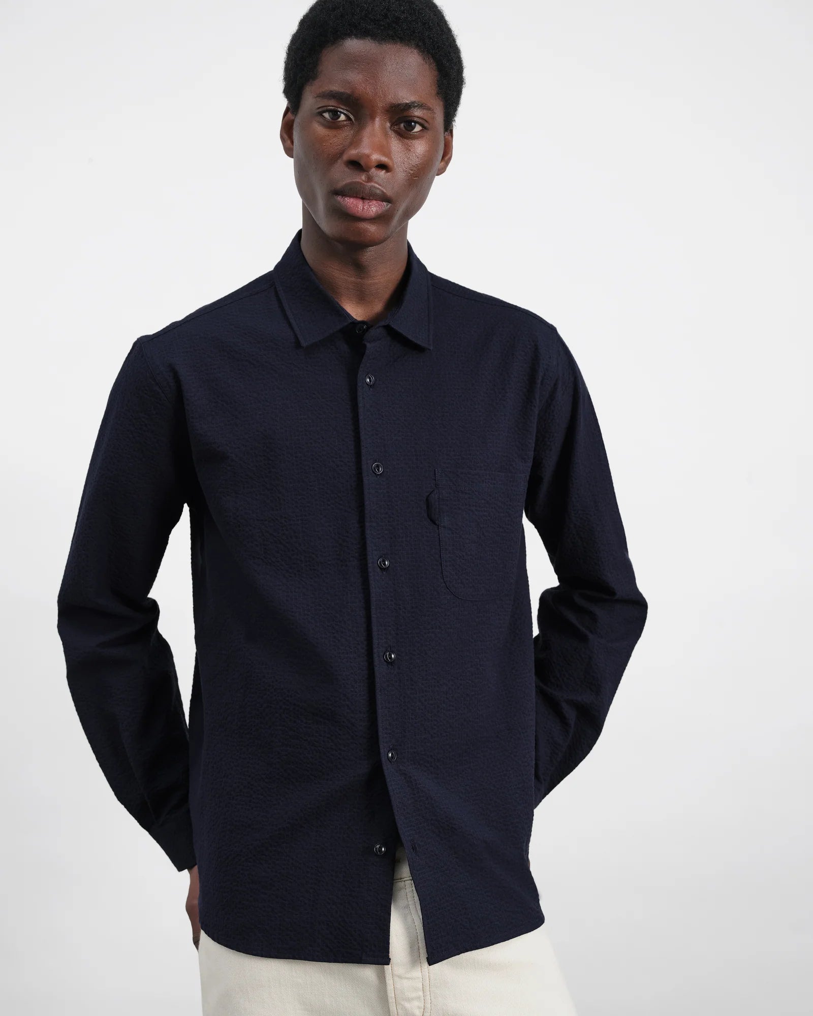 YMC Curtis Shirt - Navy Mens