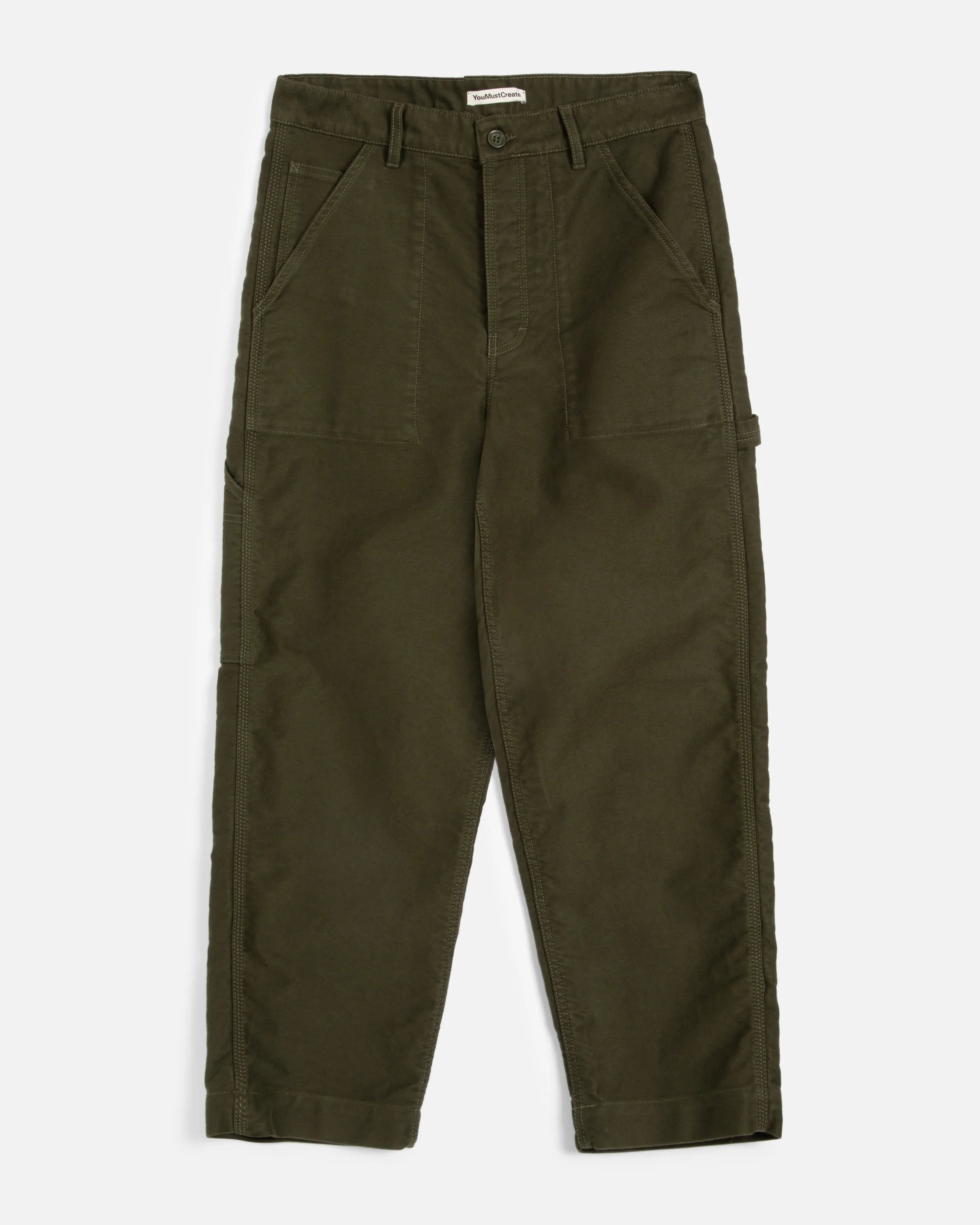 YMC Painter Trouser Olive Moleskin