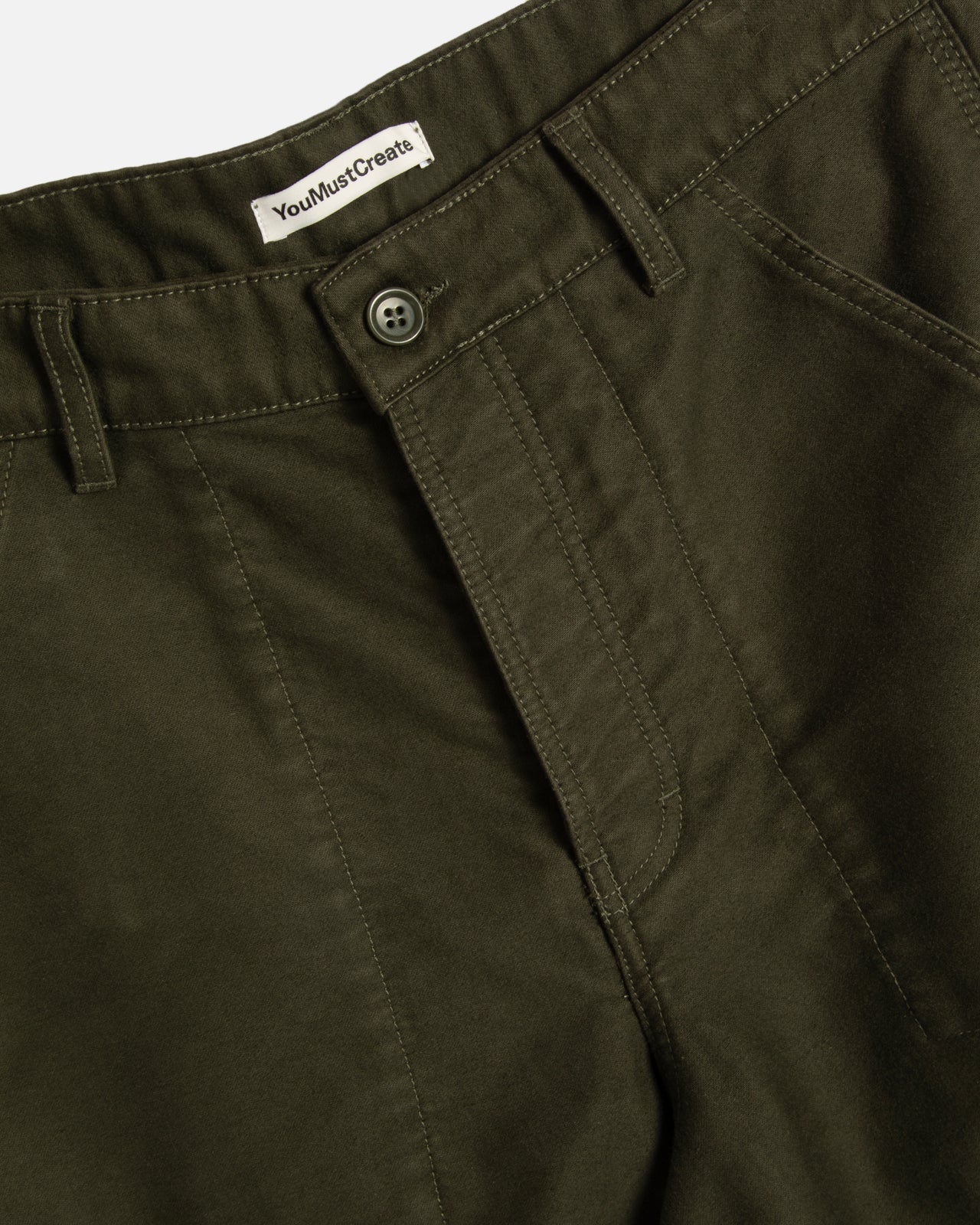 YMC Painter Trouser Olive Moleskin