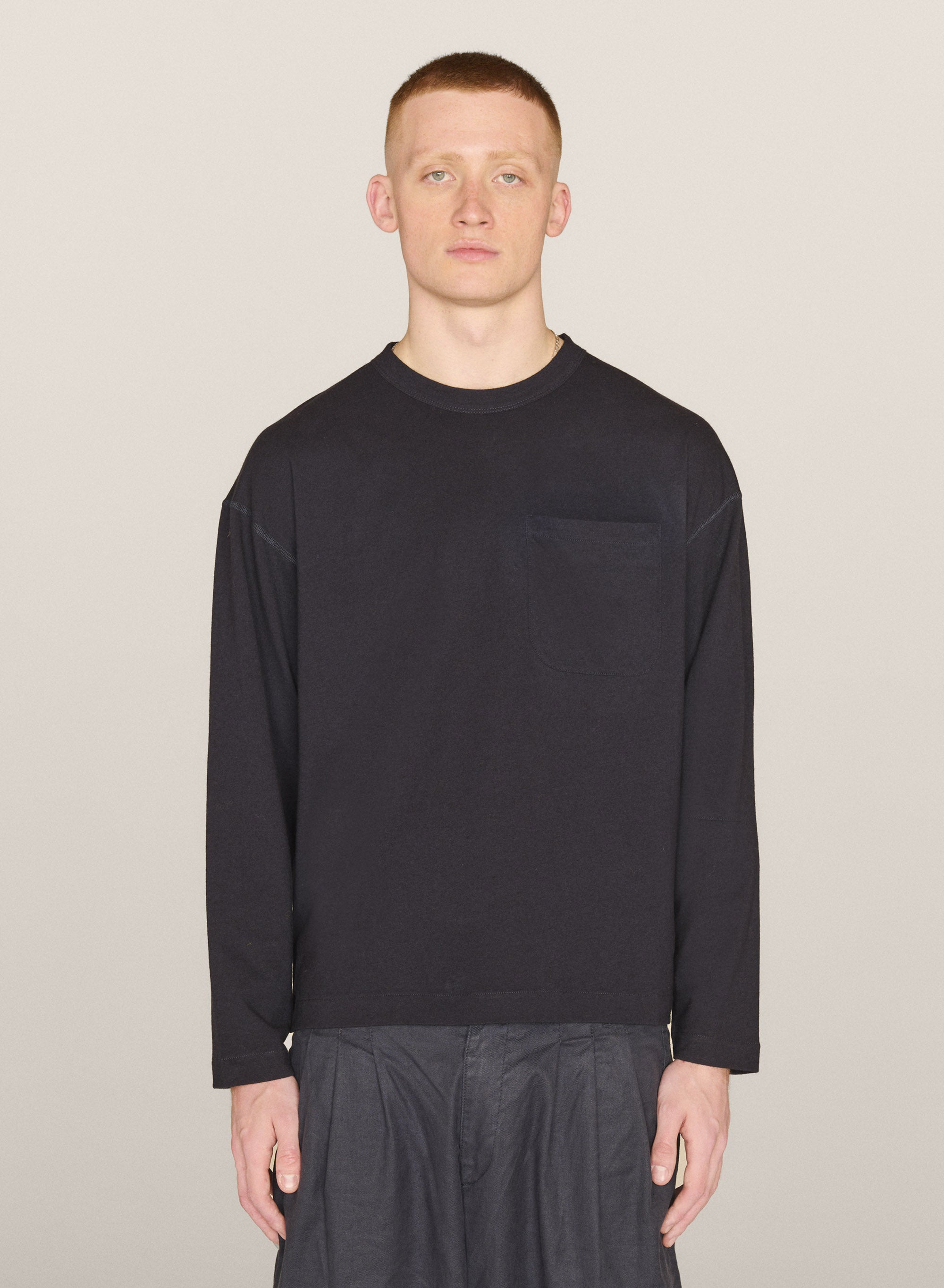 YMC Mens Monterey L/S T-Shirt Navy