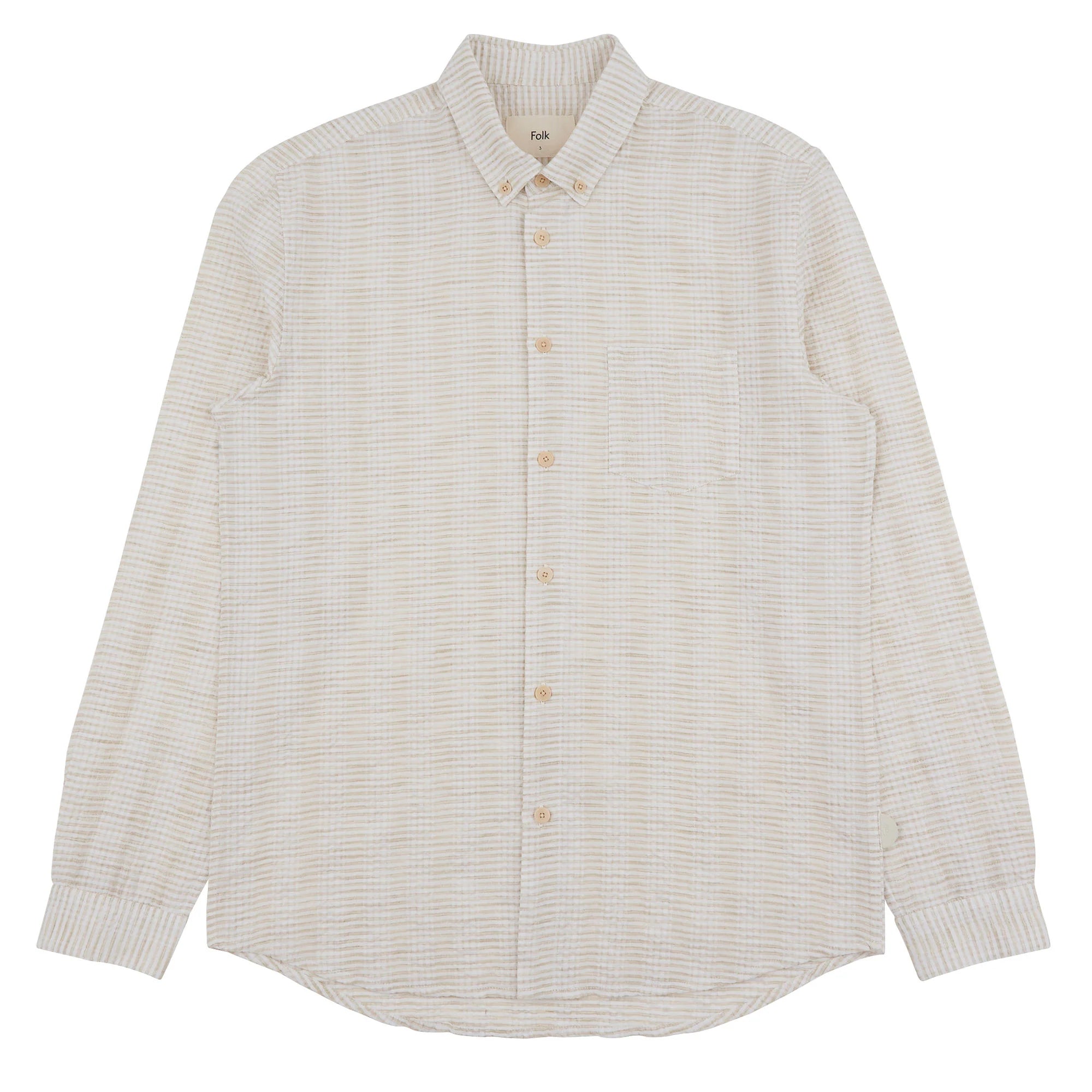 Folk Relaxed Fit Shirt Natural Crinkle Stripe